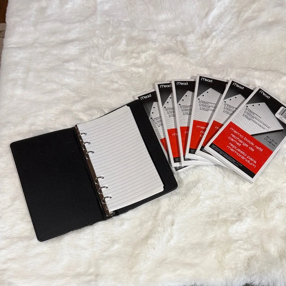 Embassy Black Planner with 6 New Mead Memo Pads